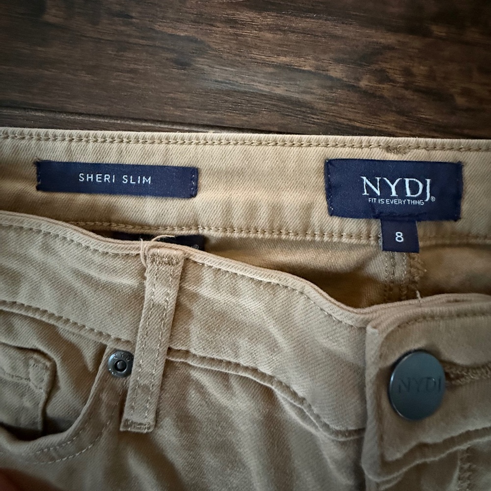 NWT NYDJ Sheri Slim Straight Jeans Hazel Wood Lift Tuck Size 8 - Picture 4 of 11